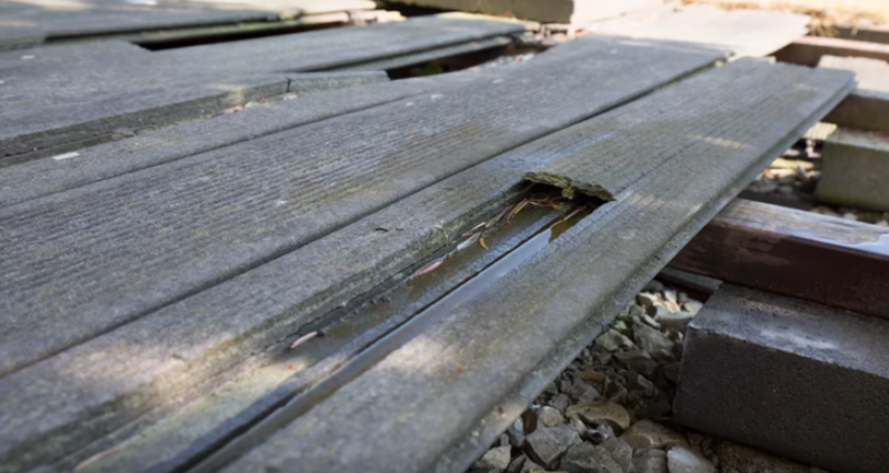 Pictures from a customer: His WPC terrace after less than 8 years.